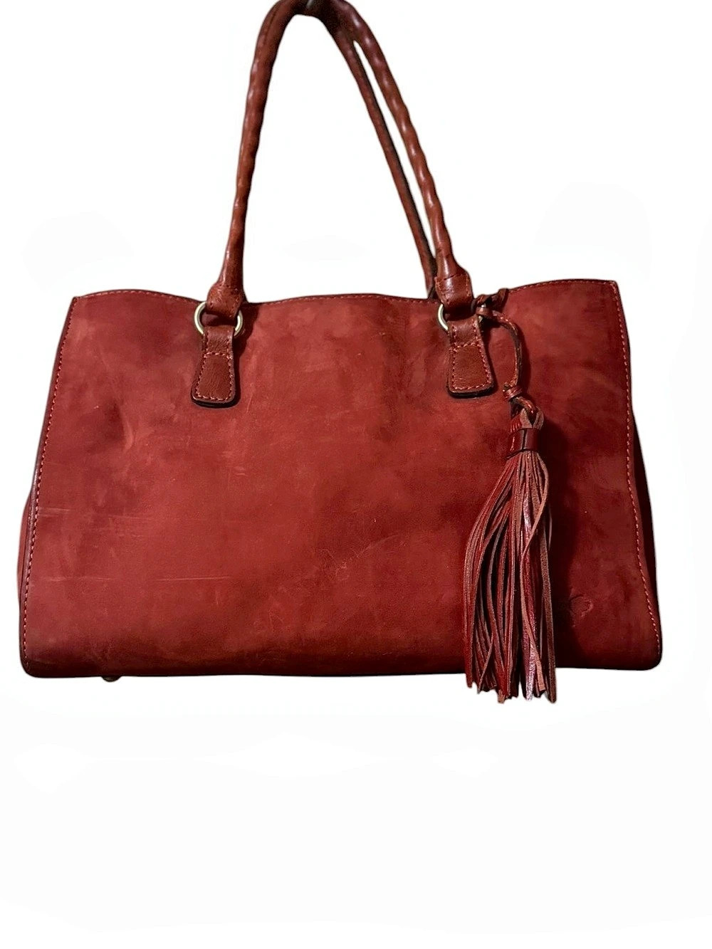 Patricia Nash Tassel in Red & Brown shoulder Bag